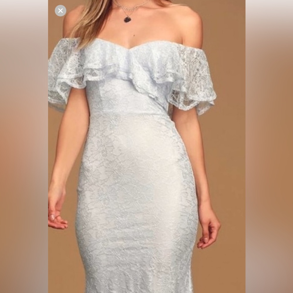 “Lovely Daydreamer” Off-Shoulder Lace Maxi Dress